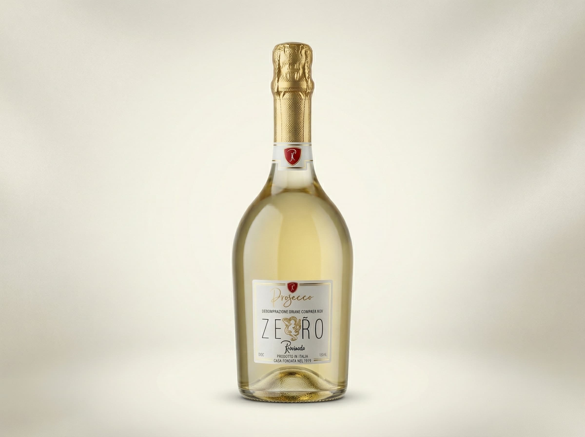Prosecco Zero Brut — Rovinodo gold cap bottle